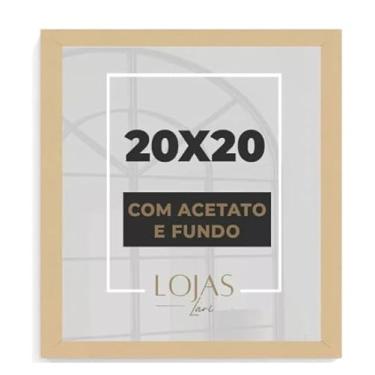 Imagem de Moldura Quadro 20x20cm Com Acetato Poste Certificado fotos Imagem (Madeira Clara)