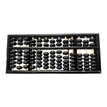 Imagem de Milageto Ábaco de Madeira Estilo Vintage com 3 Dígitos, Brinquedo Matemático E Calculadora Chinesa para Adultos E Crianças, Moldura preta
