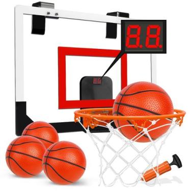 Imagem de Cesta de basquete TOY Life Indoor Over Door com placar de 4 bolas