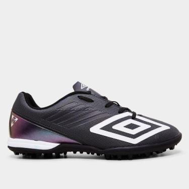 Imagem de Chuteira Society Umbro Velocita Decimo Club Unissex, Preto, Branco, 41