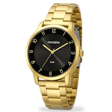Imagem de Relógio Mondaine Feminino Analógico De Pulso Dourado Pulseira Em Aço Inoxidável Sofisticado Prova D'água 50 Metros Original