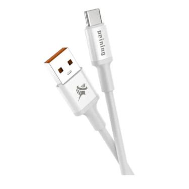 Imagem de Cabo USB Branco Tipo C Rápido 1 Metro 4.8A Para Celulares
