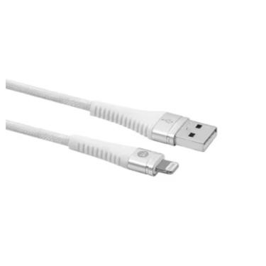 Imagem de Cabo Lightning Branco USB A Econômico Resistente Garantia de Uso Fácil
