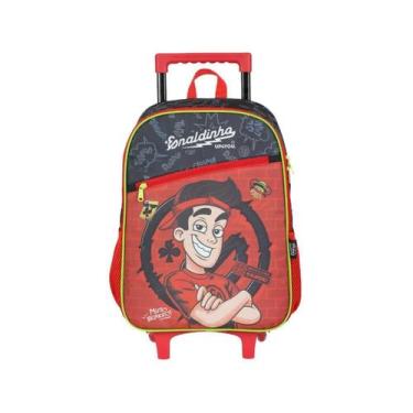 Imagem de Mochila Enaldinho De Rodas Escolar Youtuber Juvenil Vermelho