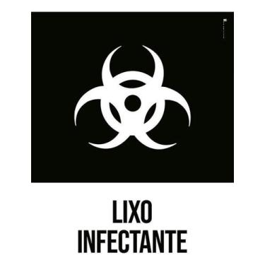 Imagem de Kit 5 Placa Acm Desenho Lixo Infectante 18X23 - Sinalizo