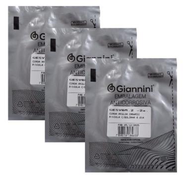 Imagem de Kit 3 Cordas Avulsa Viola Caipira 2 Par Cebolao em Ré GESVBM Giannini