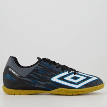 Imagem de Chuteira Umbro Ultimate Futsal Preta e Azul-Unissex