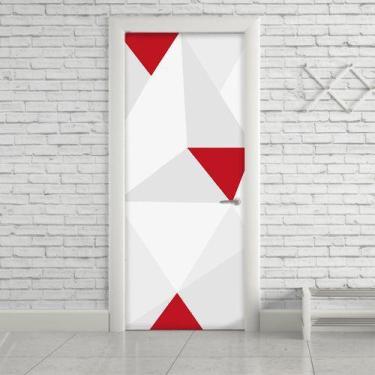 Imagem de Adesivo para Porta Geométrico Vermelho - TaColado