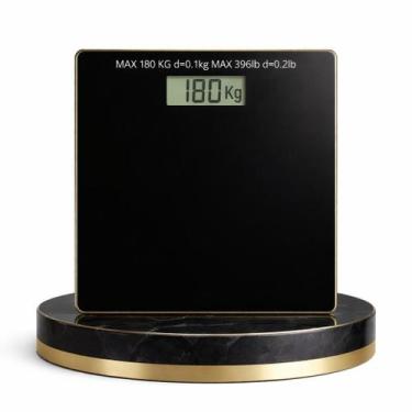 Imagem de Balança Digital Corporal de Vidro Preto Temperado 180 kg  Display LCD 