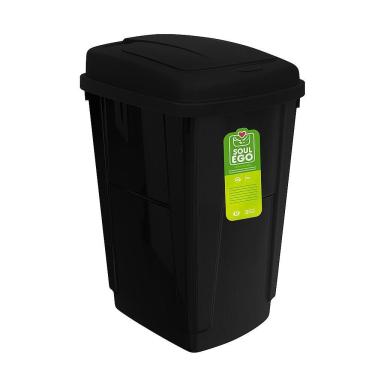 Imagem de Lixeira Multiuso 7,5l Sistema Clique Banheiro Cozinha Preta