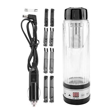 Imagem de Xinwoer Suporte de copo EleCup para carro de 420 ml, 12 V/24 V 95 W, chaleira elétrica para viagem, caneca de chá de água e aquecedor de água, suporte para garrafa (preto)