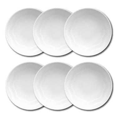 Imagem de Conjunto de Pratos Fundos Germer Shell em Porcelana Branco – 6 Peças