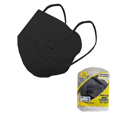 Imagem de Mascara Pff2 Preta Respirador N95 com Inmetro Super Safety Kit de 5,10,20,25,50,100 Unidades (KIT COM 20)