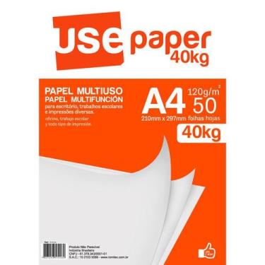 Imagem de Papel Sulfite Use Paper A4 Branco 40Kg 120G 50 Folhas - Gpk