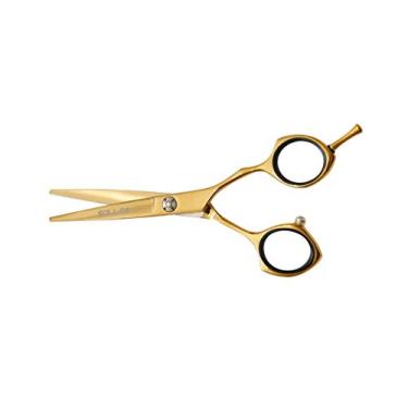 Imagem de Salles Profissional Tesoura Profissional Corte Fio Navalha 6 Polegadas Dourado