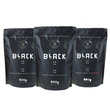Imagem de KIT COM 3 PACOTE 500G DE ERVA MATE PARA TERERÉ BLACK ERVA (Energético, Menta e Limão e Hortelã Ice)