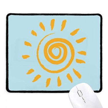 Imagem de Sun Sunshine Mouse pad com pintura à mão amarela borda costurada Tapete de borracha para jogos
