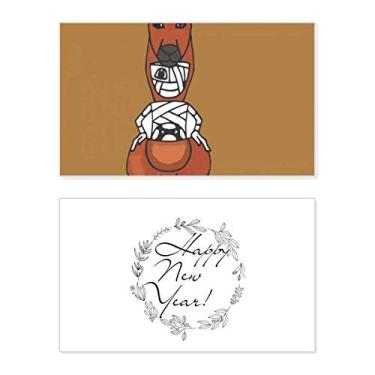 Imagem de Austrália Mamãe Canguru Futebol Esportes Ano Novo Festival Cartão de felicitações Bless Mensagem Presente