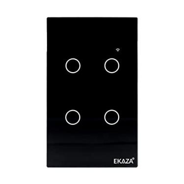 Imagem de EKAZA Interruptor Inteligente, Touch, Wifi+BLE, 4 botões, Preto, Compatível com Google home e Alexa EKAT-T307-4P