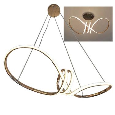 Imagem de Lustre Luminaria Arco Infinito Aneis Pendente 3 em 1 LED Ambiente Decorativo Moderno Lu...