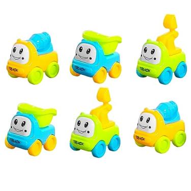 Imagem de Coleção Carros Carga Pesada Baby 6 Caminhões Escavadeira Betoneira e Caçamba Carrinhos de Fricção (6 unidades)