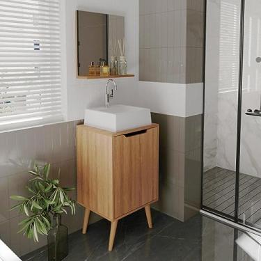 Imagem de Gabinete para Banheiro com Espelheira 45cm Marrom