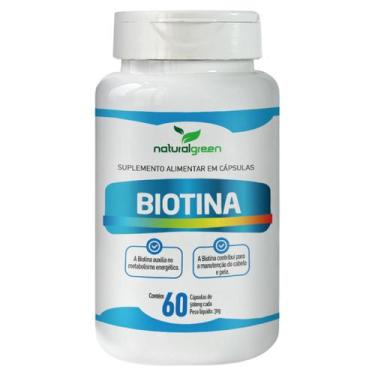 Imagem de Biotina B7 Natural Green 60 Capsulas 45 Mcg Firmeza E Crescimento - Na