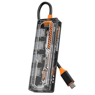 Imagem de LOKEKE Hub USB 3.0 com 4 portas, USB tipo C para USB 3.0 4 em 1, estação adaptadora com uma porta de alimentação USB C para laptop, pen drive, teclado, mouse, taxa de transferência até 5 Gbps