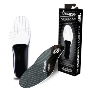 Imagem de 10 Seconds Palmilha estabilizadora, arco corretivo médio, suporte macio, projetado para instabilidade e calçados de baixo perfil, bojo de salto profundo, antiodor e topo de bolhas, Pacote com 1, M