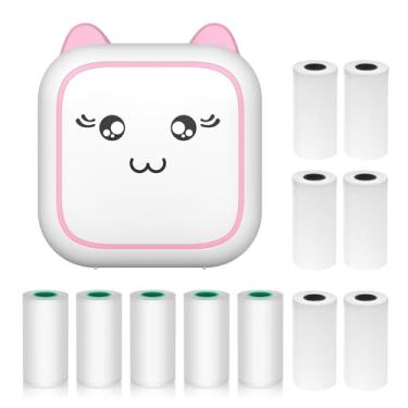 Imagem de Daconovo impressora térmica multifuncional portátil fabricante de adesivos foto instantânea suporte para impressão sem tinta Conexão BT para smartphone com 6 rolos de papel 57mm + 5 rolos de pape CZ
