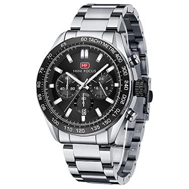 Imagem de INTIMEMATE Relógio masculino dourado, luxuoso, diamante, masculino, calendário, negócios, vestido brilhante, para homens, mostrador grande, analógico, à prova d'água, luminoso, casual, aço inoxidável,