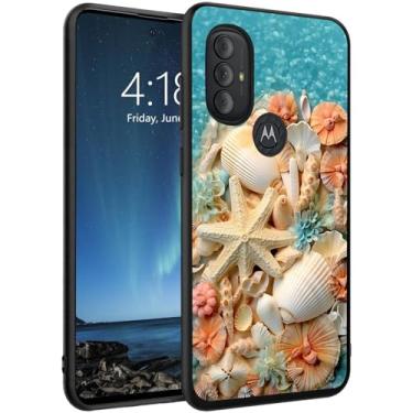 Imagem de DSRGRGFDJ Capa para Motorola Moto G Play 2023/G Power 2022/G Pure 2021 16.5 cm, capa de silicone ultrafina, antiarranhões e à prova de choque - Conchas de concha estrela do mar