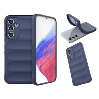 Imagem de SKPY Compatível com Samsung Galaxy A25 5G Capa de proteção dupla para celular com 10 airbags invisíveis, capa de proteção à prova de choque de segurança de 360° para Samsung Galaxy A25 azul marinho