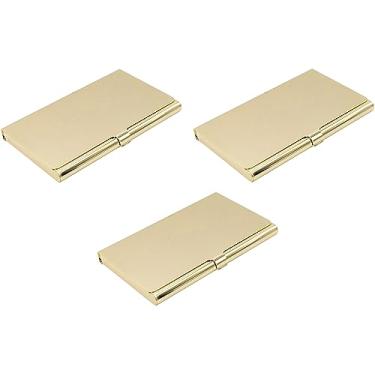 Imagem de Stephanie Imports Conjunto de 3 capas unissex finas e minimalistas de metal (ouro liso)