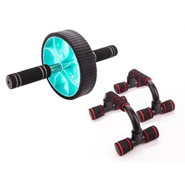Imagem de Roda Abdominal Basic e Suporte Apoio Flexão De Braço Push Up-Unissex