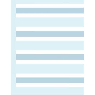 Imagem de Caderno de composição listrado azul: 21 x 27 cm diário pautado com papel pautado padrão, capa de padrão listrado horizontal azul - material escolar para estudantes