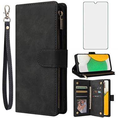 Imagem de Asuwish Capa carteira compatível com Samsung Galaxy A23 5G/4G, protetor de tela de vidro temperado e capa flip de couro, porta-cartões, acessórios para celular, capas para celular para Gaxaly A 23 23A
