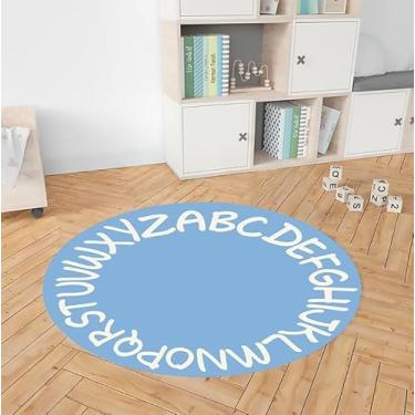 Imagem de Tapete Decorativo Para Quarto de Bebê - Alfabeto Azul