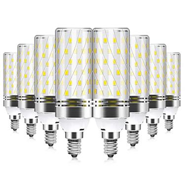 Imagem de Lâmpadas de milho LED E12, 3000K branco quente, lâmpada de milho 16W 1500LM, equivalente à lâmpada incandescente de 120W, luz de milho LED não regulável para iluminação de casa de garagem de escritório (pacote com 8)