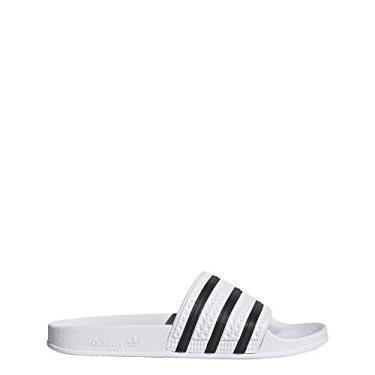 Imagem de adidas Originals Sandália masculina Adilette Slide, Branco/Preto/Branco, 40