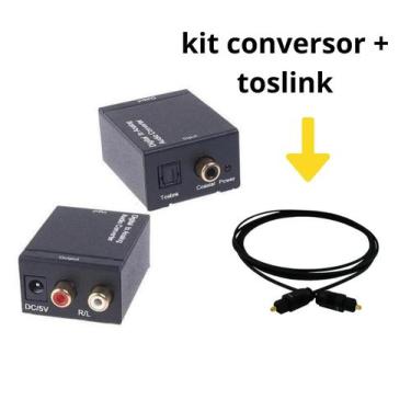 Imagem de Conversor Optico Toslink Digital P/ Saída Rca + Cabo Óptico Toslink  -