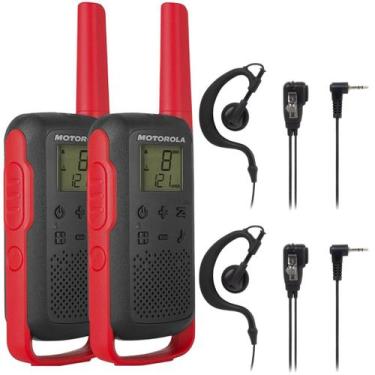 Imagem de Kit 4 Rádios Comunicador Motorola T210BR com 4 Fones de Ouvido Reforça