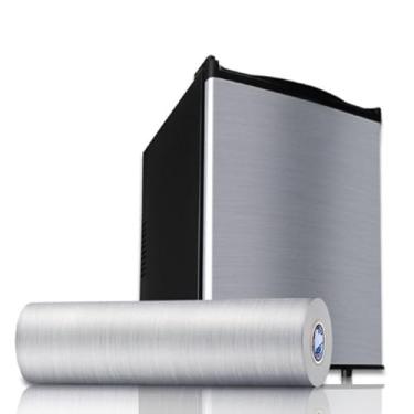 Imagem de Adesivo Vinil Envelopamento Geladeira Móveis Vidro Autocolante Impermeável (Aço Escovado, 3m x 60cm)