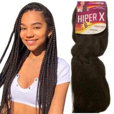 Imagem de Cabelo Jumbo Jumbão Hiper X Castanho 4 Kanekalon Tranças Braids Box Or