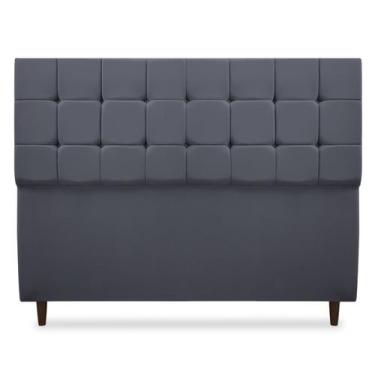 Imagem de Cabeceira Giovana King 195cm Suede - SRJ Moveis, Cinza