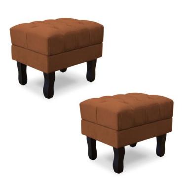 Imagem de Kit com 2 puff baú luis xv capitonê suede srj moveis - SRJ MÓVEIS, TER