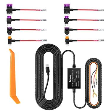 Imagem de Kit de cabo rígido de câmera veicular para FOCUWAY T5, kit de cabo de carregador de carro de 4 metros, 12 V - 24 V a 5 V, adaptador de energia com fusível LP/Mini/ATO/Micro2 para câmera veicular
