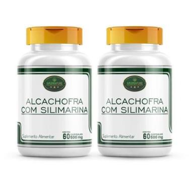 Imagem de Alcachofra E Silimarina 120 Cápsulas 500Mg 2 Potes Premium - Suplemenp