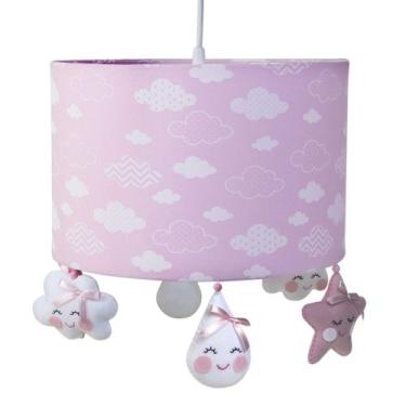 Imagem de Lustre Tubular Chuva De Amor Rosa Quarto Bebê Infantil - Potinho de me