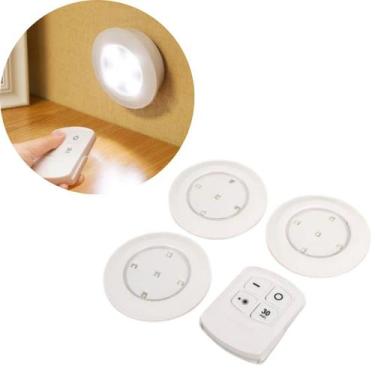 Imagem de Kit 3 Lampada Luminaria Led Spot Sem Fio Controle Remoto - DS